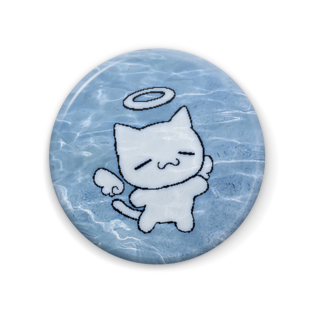海と天使ねこの缶バッジ