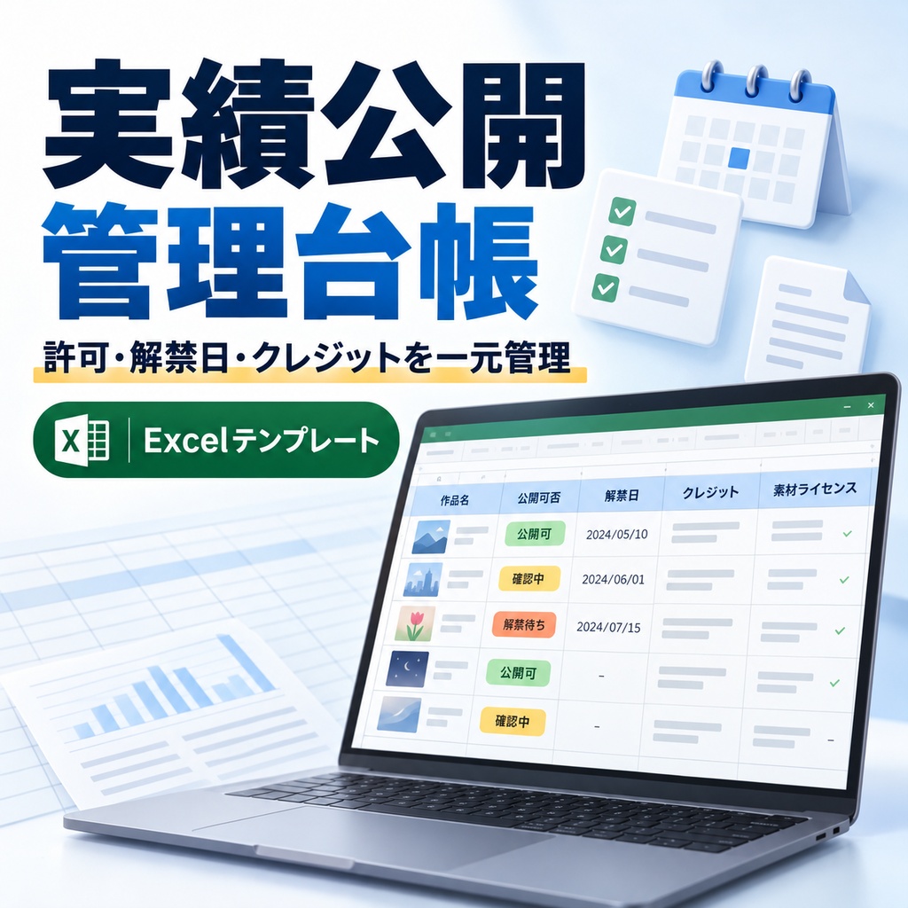 クリエイター向け 実績公開・利用許諾・クレジット管理台帳｜Excelテンプレート