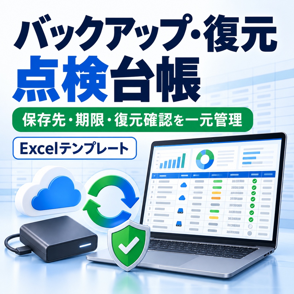 クリエイター制作データ バックアップ・復元点検台帳｜保存先・期限・復元確認をExcelで管理
