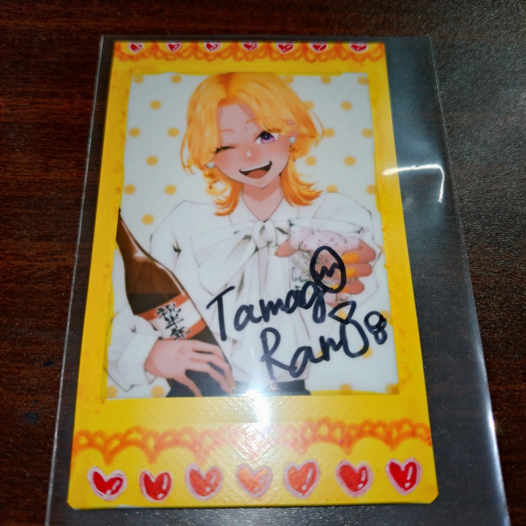 手書きデコチェキ黄ハート