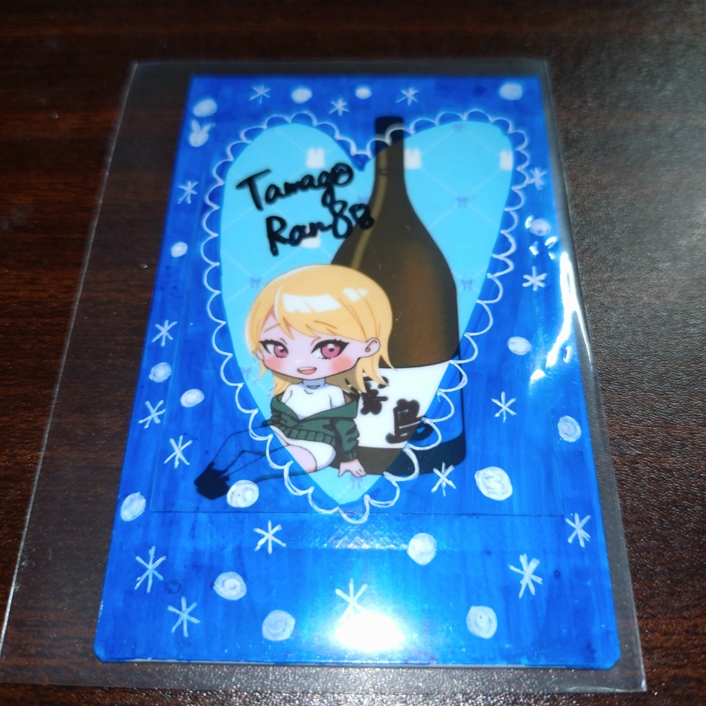 手書きデコチェキ青白