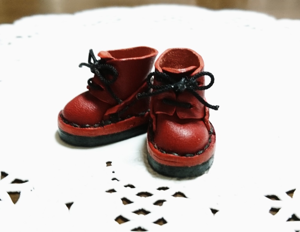 -受注制作-オビツ11用 編み上げブーツ