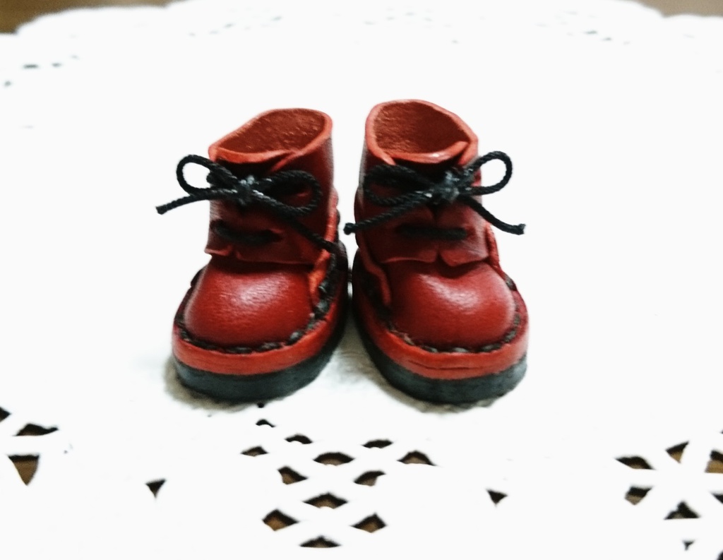 -受注制作-オビツ11用 編み上げブーツ