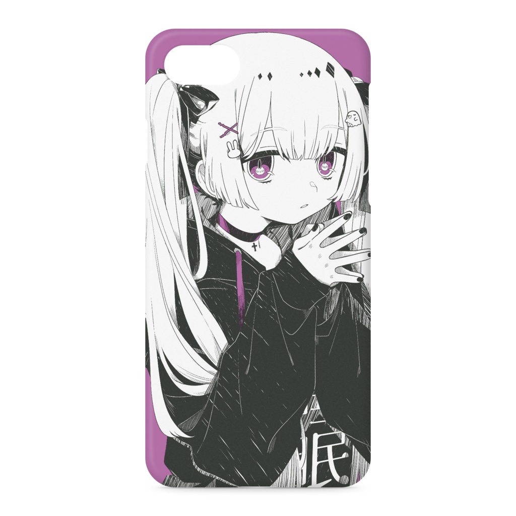 モノクロ+1(睡眠ちゃん)iPhoneケース