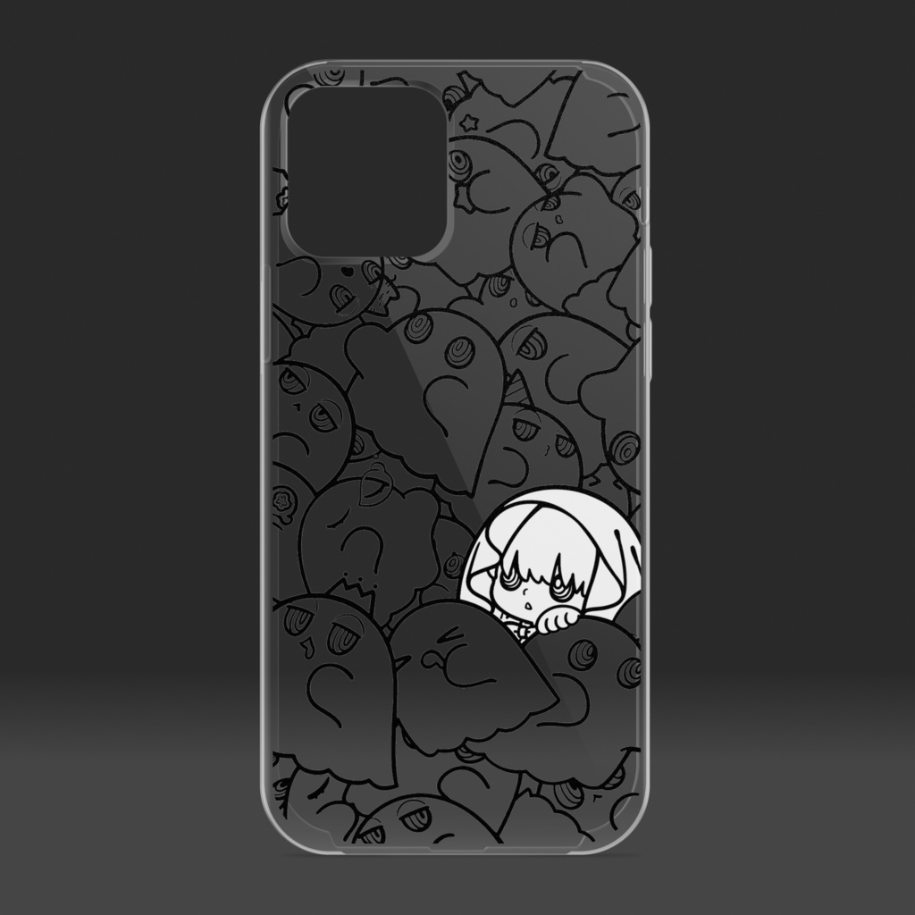 おばけいっぱいiPhoneケース(とうめい)