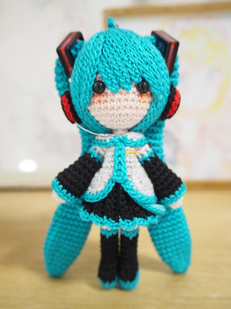 初音ミクさん【デフォミクさん】のあみぐるみ