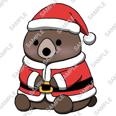 透過イラスト素材「熊サンタ」