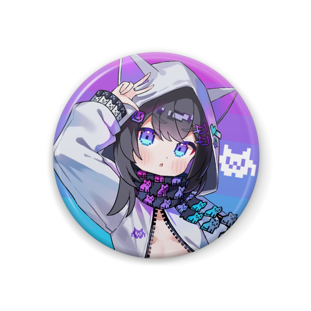 ゲーマー猫　缶バッジ