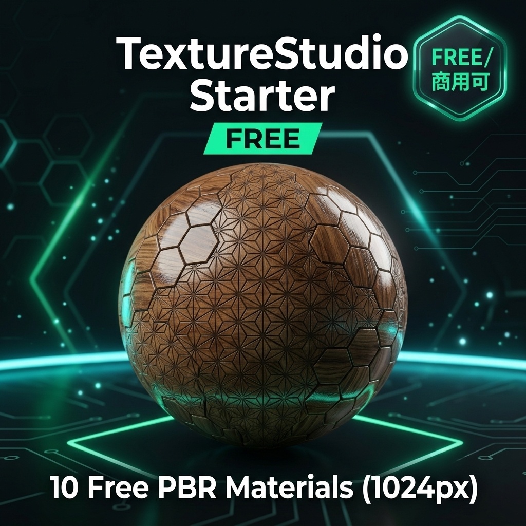 【無料・商用可】TextureStudio Starter - 厳選PBRテクスチャ10種パック（1024px / PBRフルマップ）