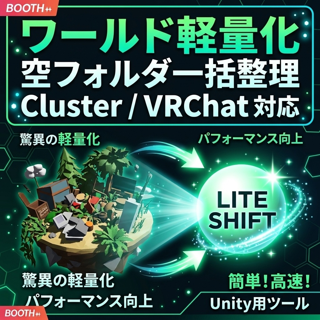 【Unity超軽量化＆空フォルダ整理】WorldDiet Pro — ワールド軽量化＆アセット最適化ツール【Cluster / VRChat対応】