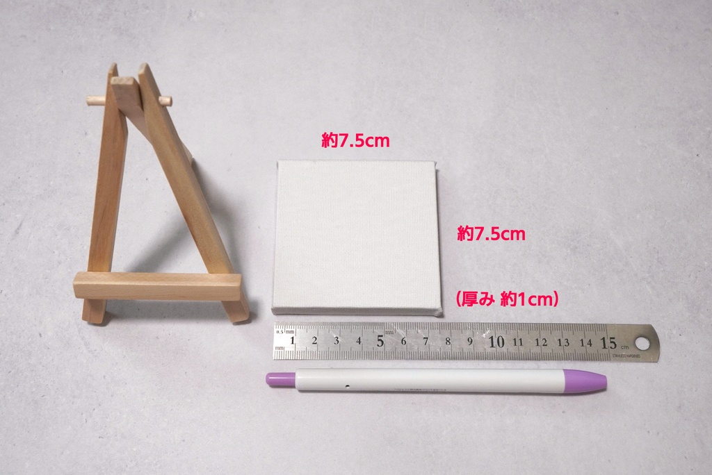 【アクリル画】証明写真な白文鳥 7.5cm角キャンバス