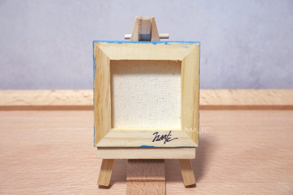 【アクリル画】証明写真な桜文鳥 7.5cm角キャンバス