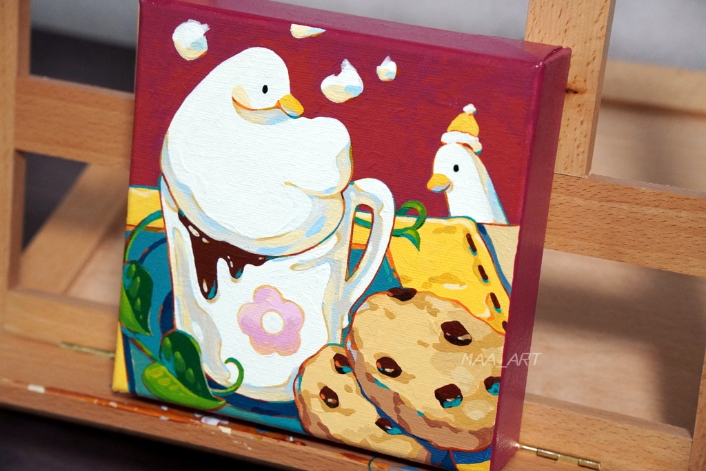 【アクリル画】ホイップアヒルのプチブレイク Mサイズ