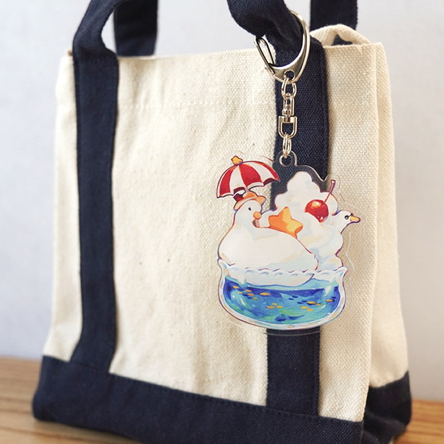 まっしろアヒルのサマーフロート【アクリルキーホルダー】