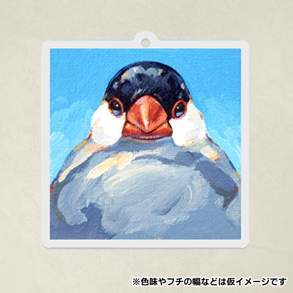 【アクリルキーホルダー】証明写真な桜文鳥