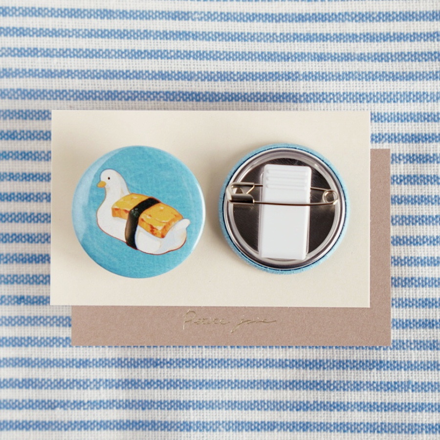 【缶バッジ】銀シャリアヒル寿司 玉子