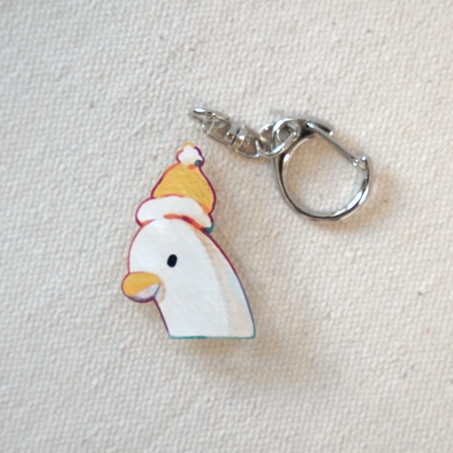 ほっこり帽子アヒル ミニ【アクリルキーホルダー】
