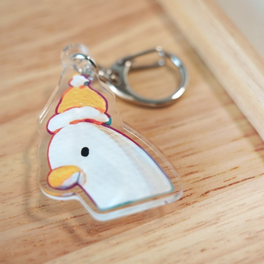 ほっこり帽子アヒル ミニ【アクリルキーホルダー】