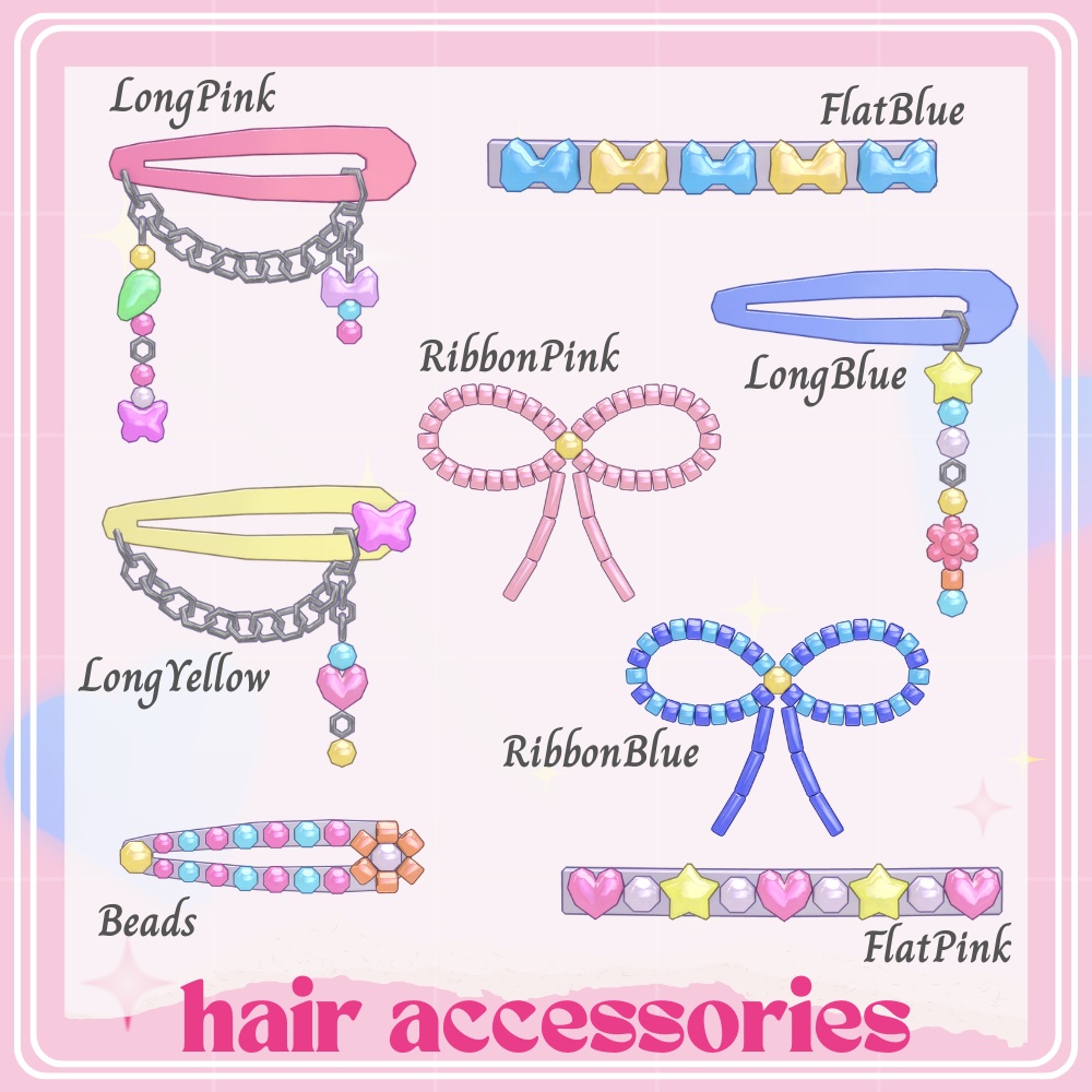 【VRChat】平成風 ビーズのアクセサリーセット