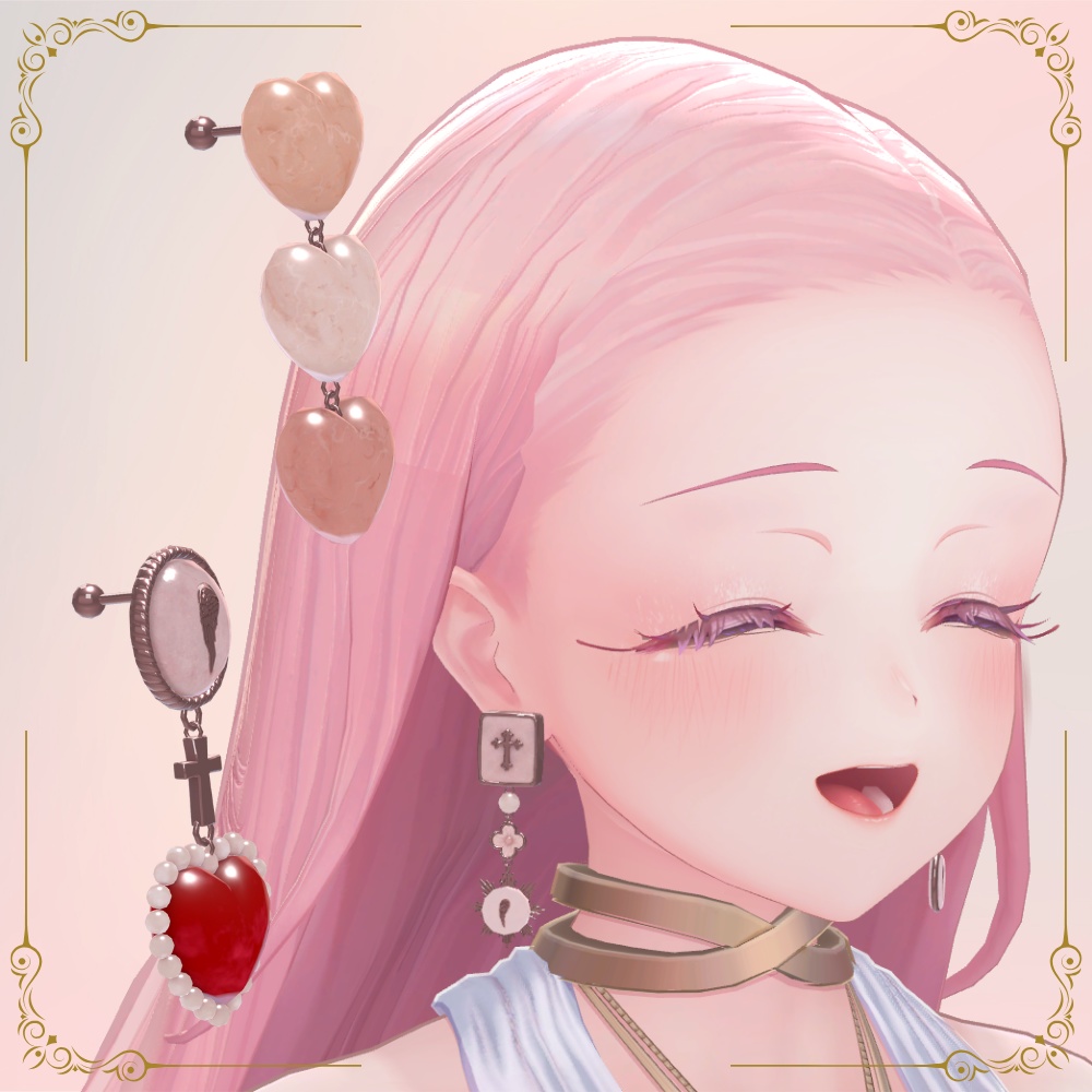 【VRChat】クラシカルレトロなピアスセット