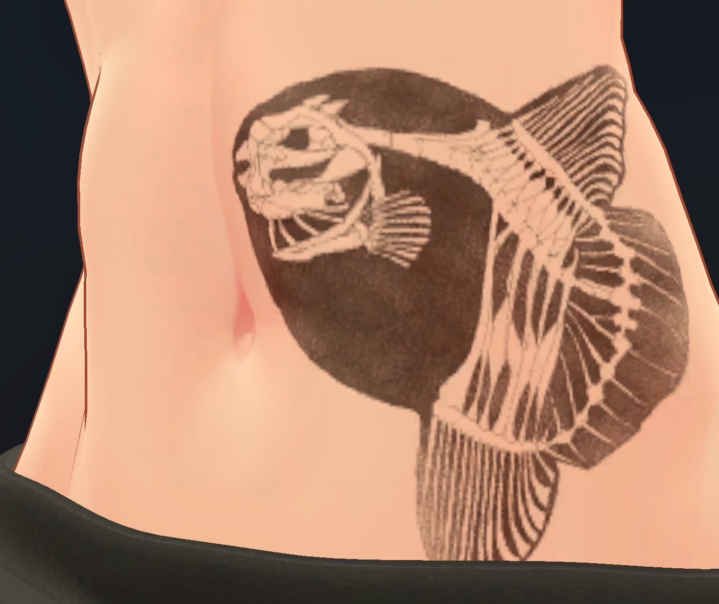 「マンボウ骨格」タトゥー