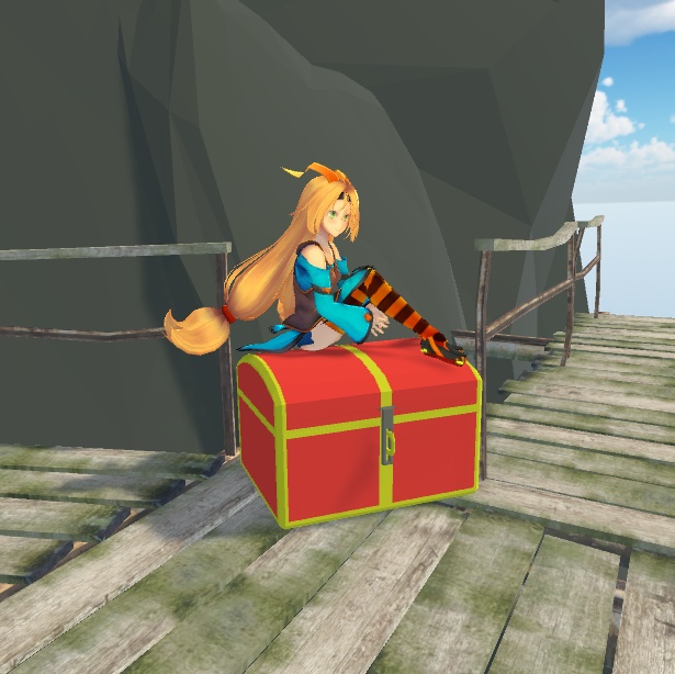 VRChatで開け閉めできる宝箱の3Dモデル