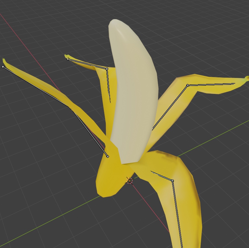 VRChatで皮をむけるバナナの3Dモデル.banana