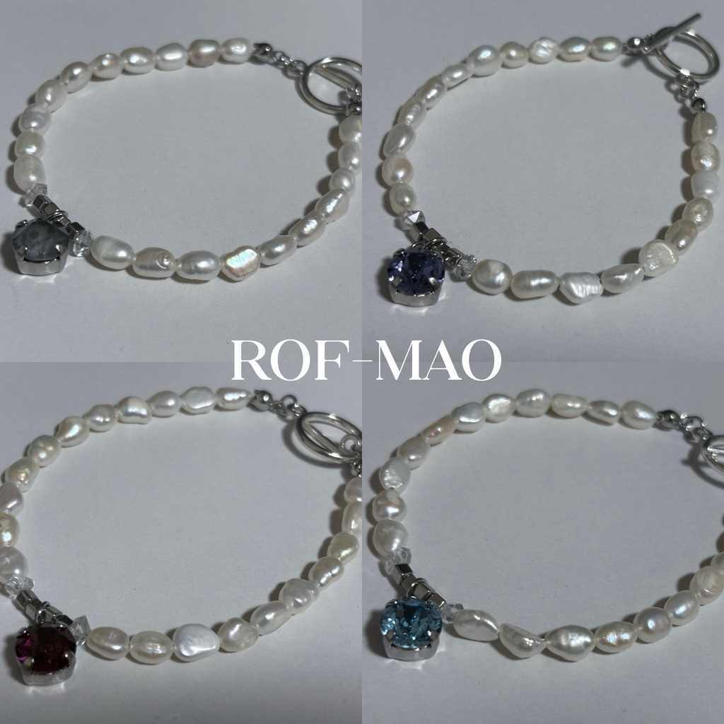 にじさんじ ROF-MAO 淡水パールとハーキマーダイヤモンドのブレスレット 加賀美ハヤト 剣持刀也 不破湊 甲斐田晴