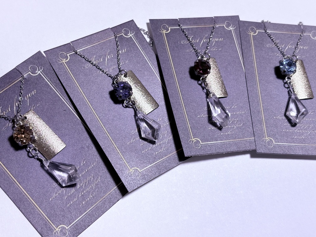 にじさんじ ROF-MAO 水晶とスワロフスキーのプレートネックレス