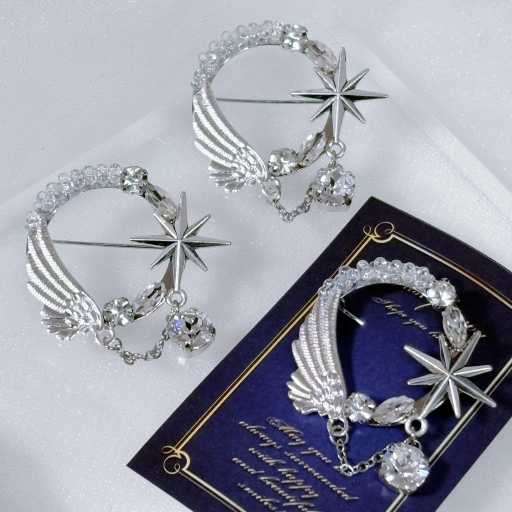 にじさんじ 加賀美ハヤト 天使衣装イメージブローチ エンジェルリングブローチ 帯留め金具追加可能 