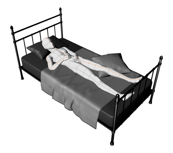 【漫画用3D】パイプベッド(ダブル・シングル)