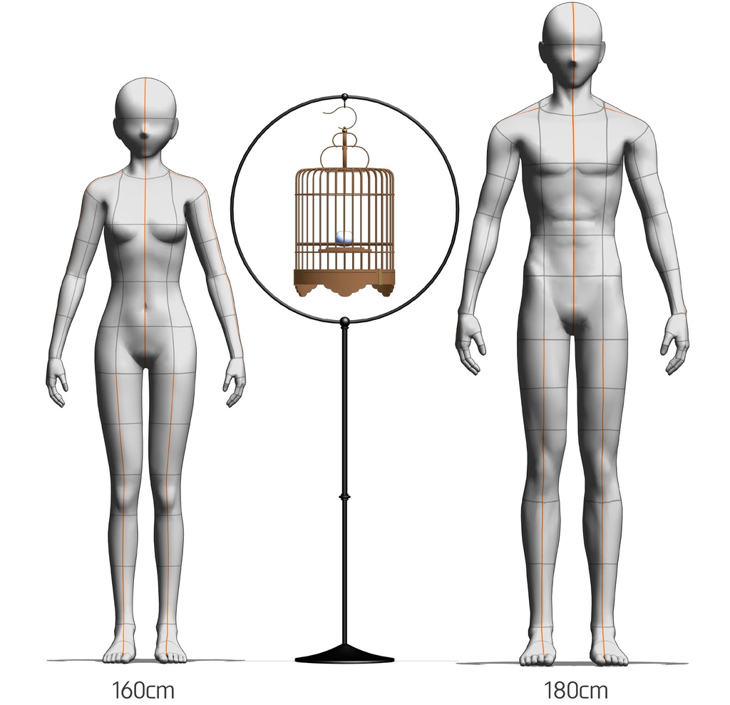 【漫画用3D】アジアンな鳥かご