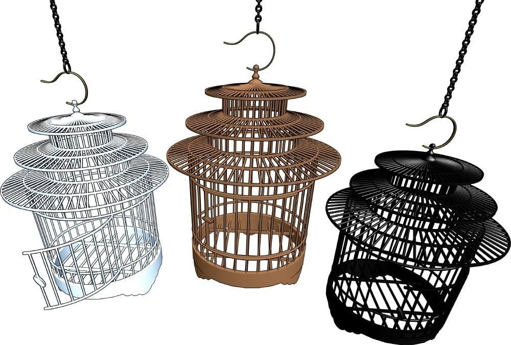 【漫画用3D】中華風鳥かご2