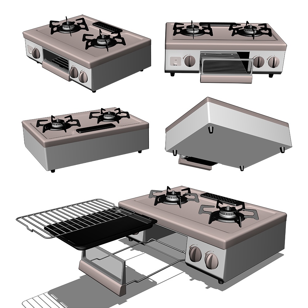 【漫画用3D】2口ガスコンロ