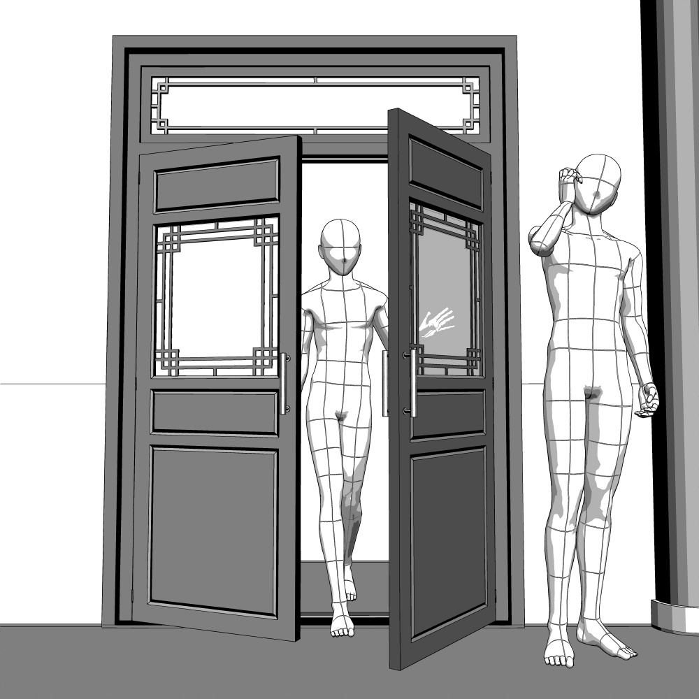 【漫画用3D】中華風ドア