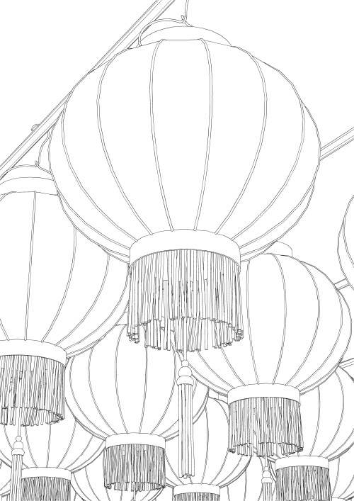 【漫画用3D】中華風ランタン