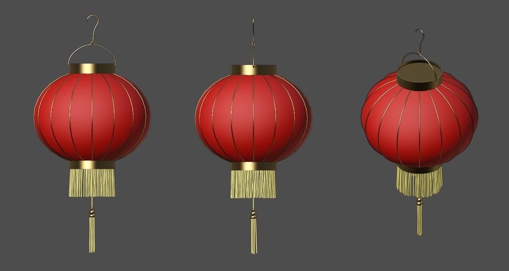 【漫画用3D】中華風ランタン