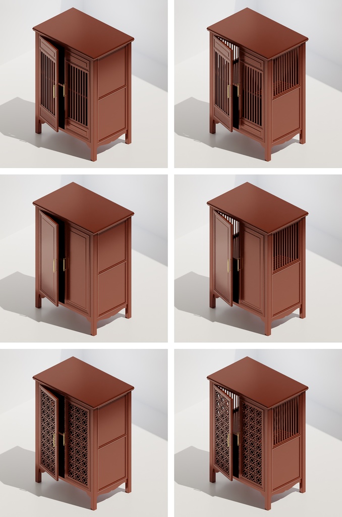 【漫画用3D】中華風キャビネット
