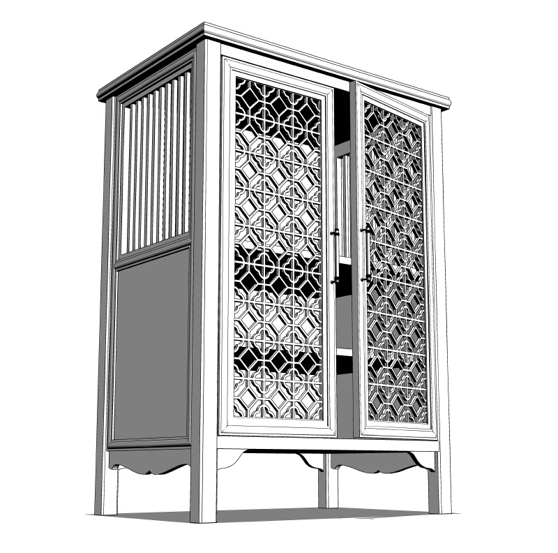 【漫画用3D】中華風キャビネット