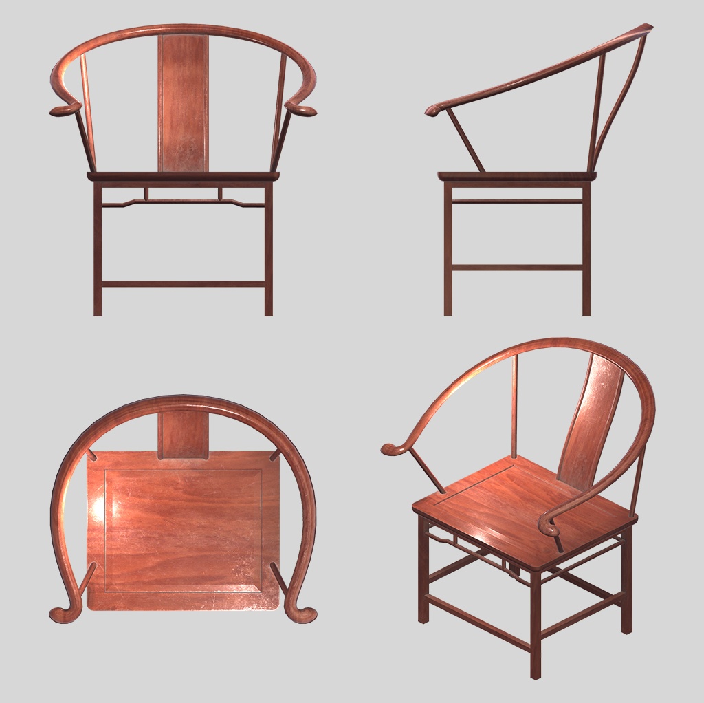 【VRChat】中華風の椅子とサイドテーブルのセット