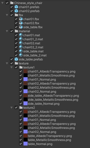 【VRChat】中華風の椅子とサイドテーブルのセット
