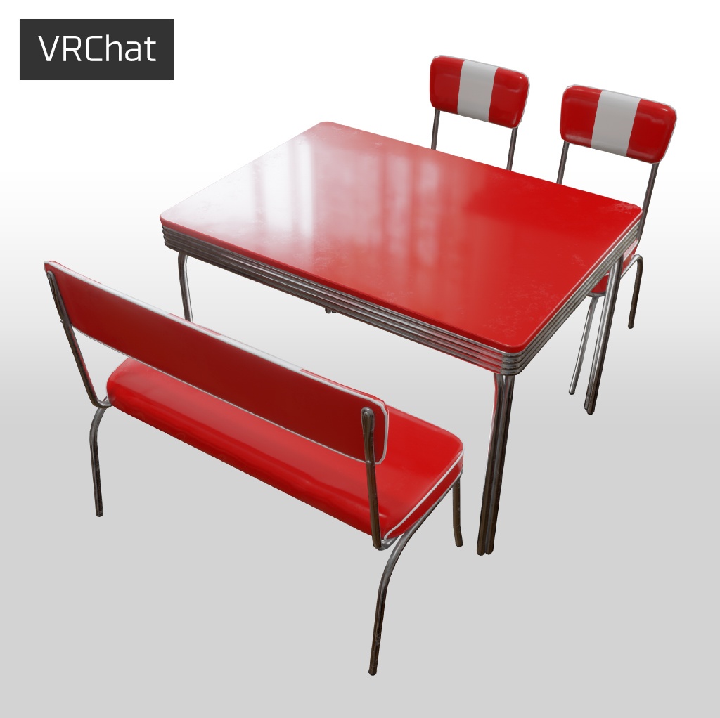 【VRChat】アメリカンダイナー風テーブルセット