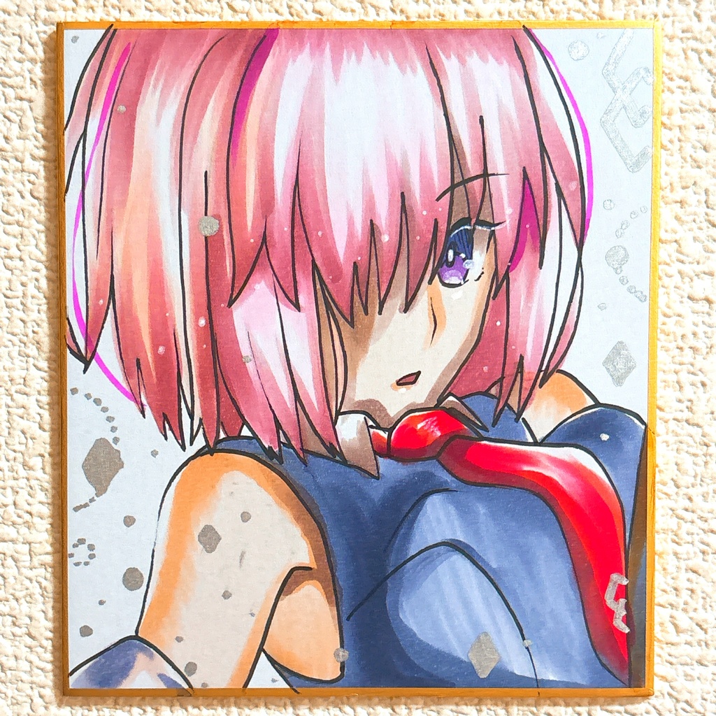 FGO マシュ・キリエライト 手描き色紙イラスト
