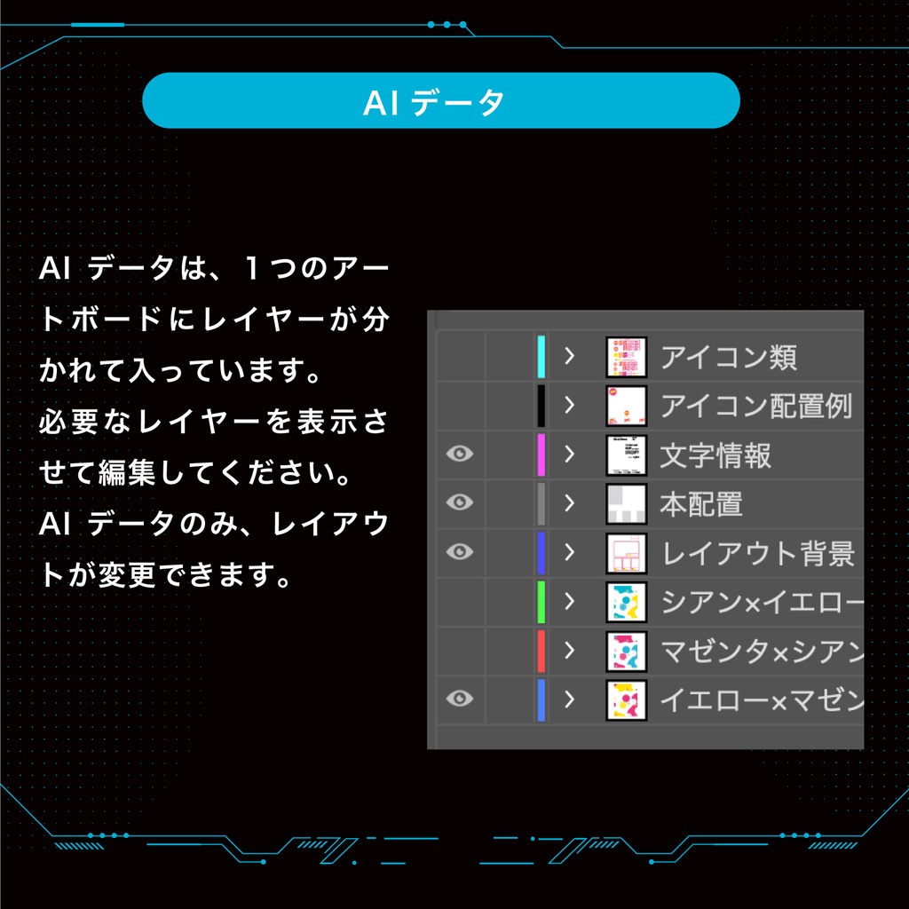 【SF/デジタル系/PCものに合う】サイバーなお品書きテンプレートセット