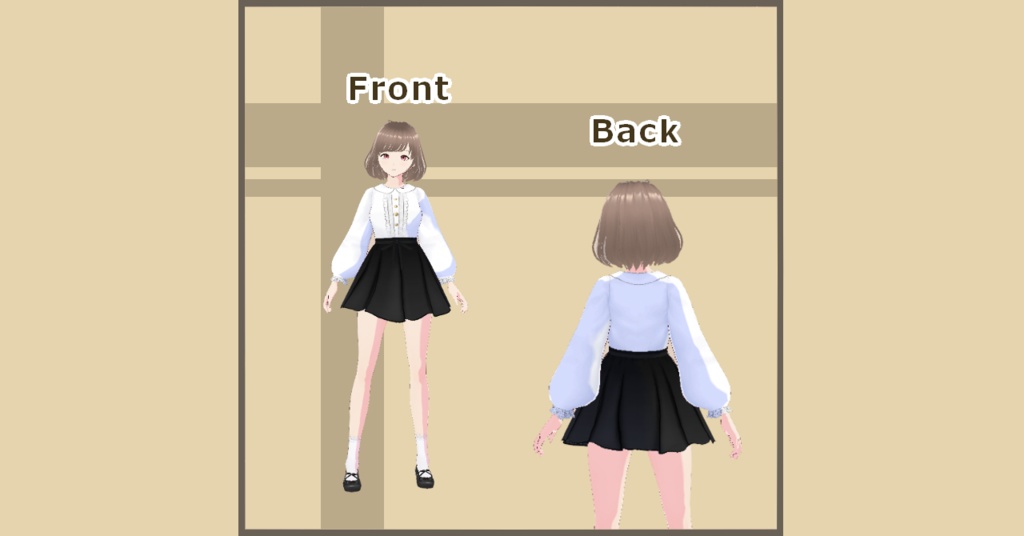 【Vroid】ブラウス&スカート