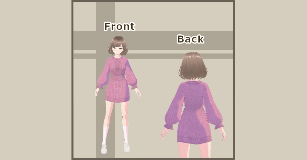 【Vroid】ニットワンピ