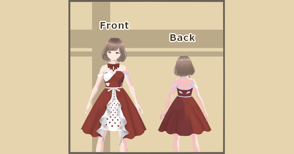 【Vroid】スポーティミックスドレス