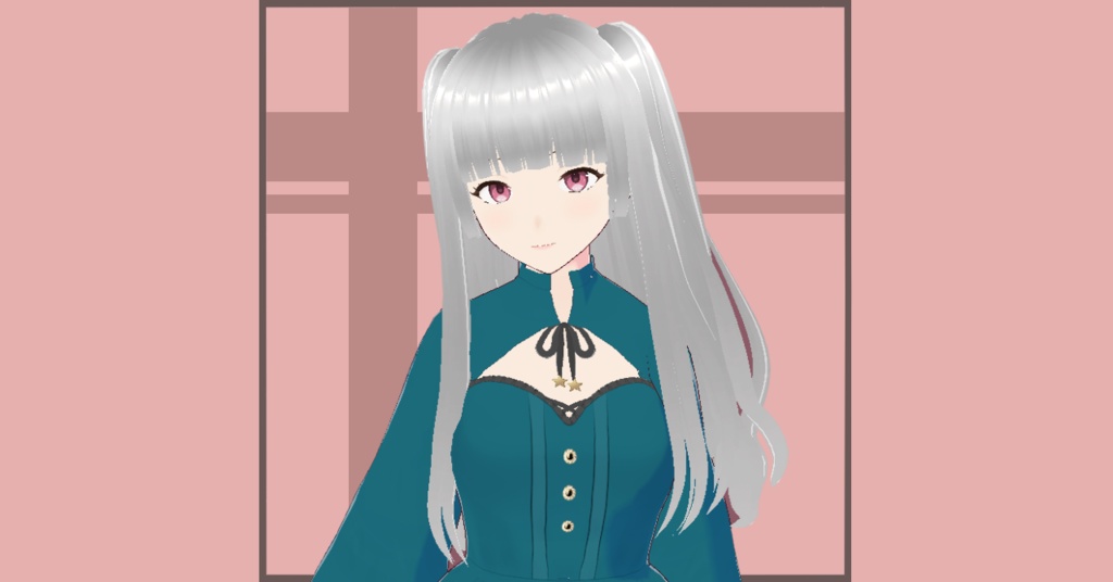 【VRoid】星飾りのリボンのゴシックワンピ