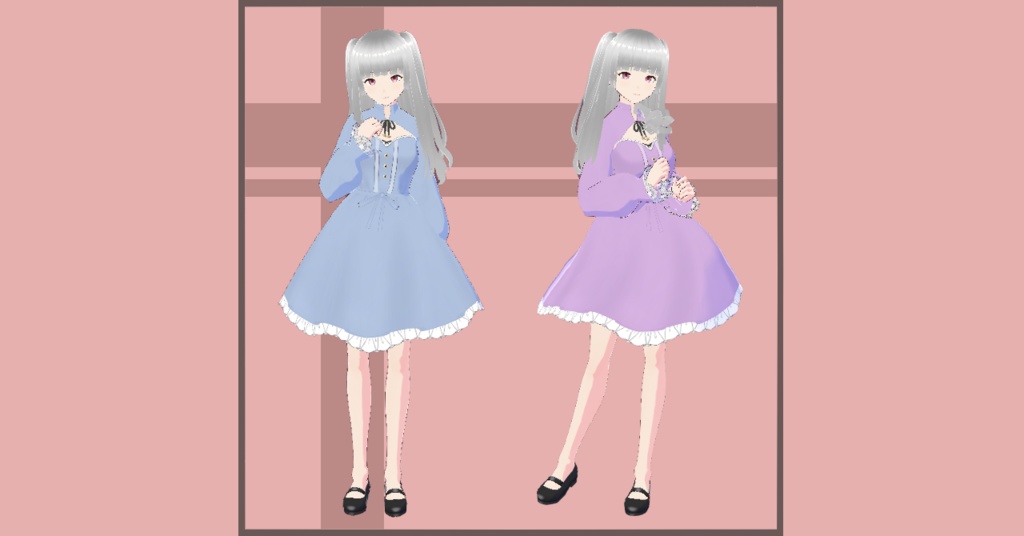 【VRoid】星飾りのリボンのゴシックワンピ