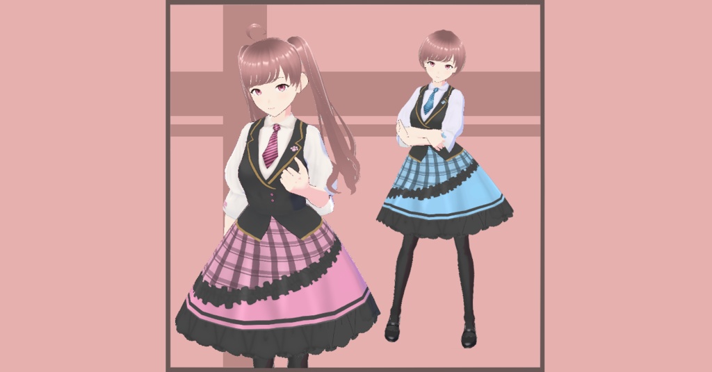 【VRoid】肉球のポイント付きアイドル風ベスト衣装
